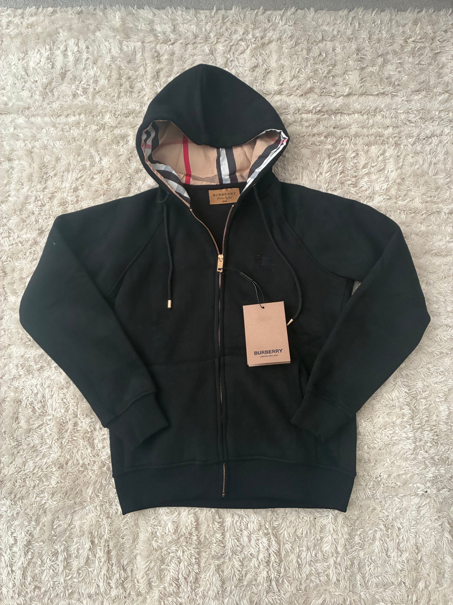 BURBERRY ZIP UP HOODIE